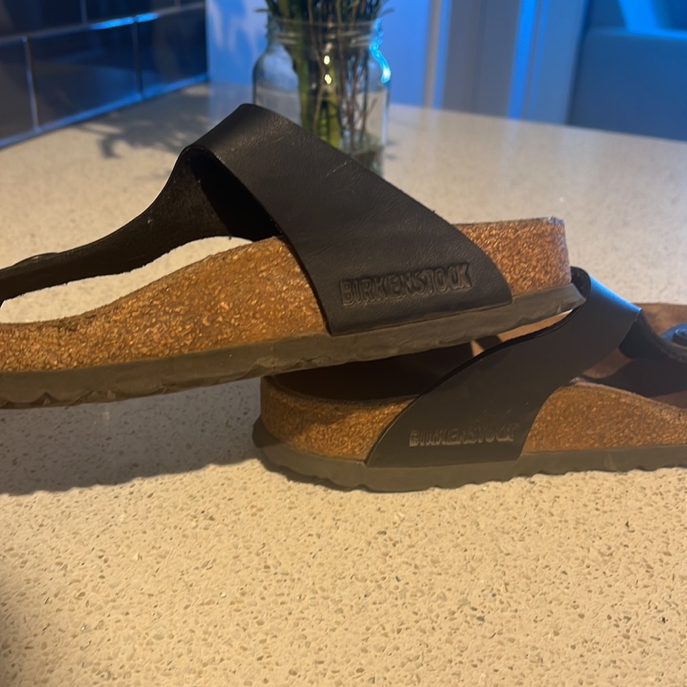 Birkenstock Sz 35 Gizeh Birko-Flor Sandals - Women's  (fits 5.5-6) Black - Picture 7 of 16